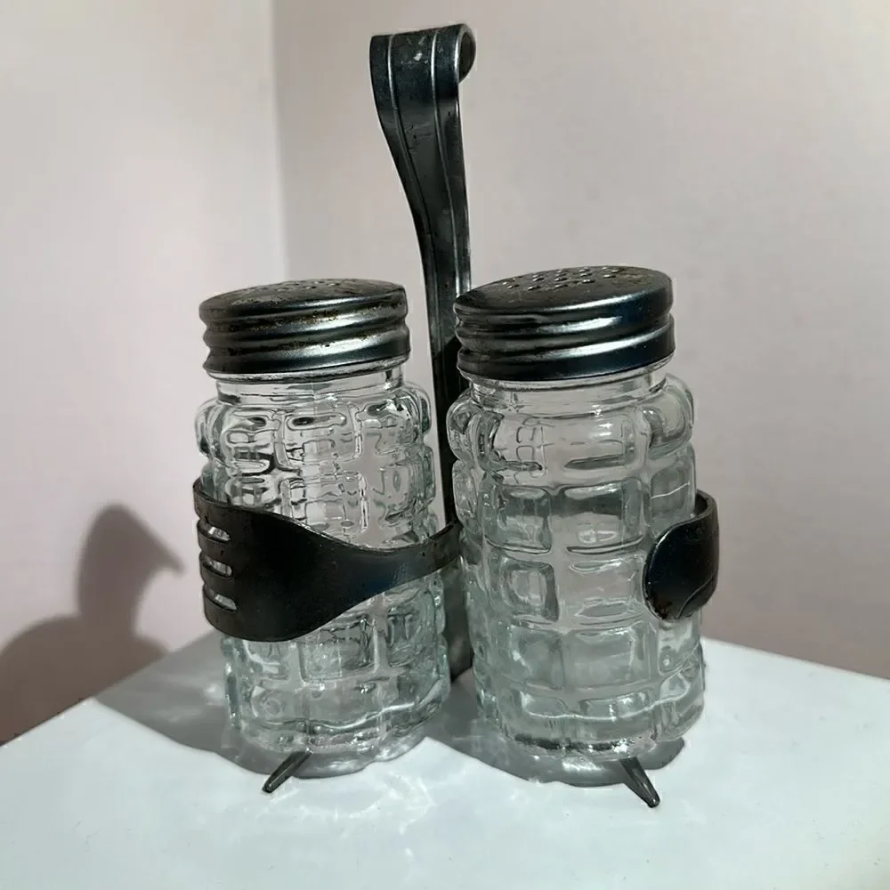 Vintage Salt & Pepper Shakers Bent Forks Hand Crafted